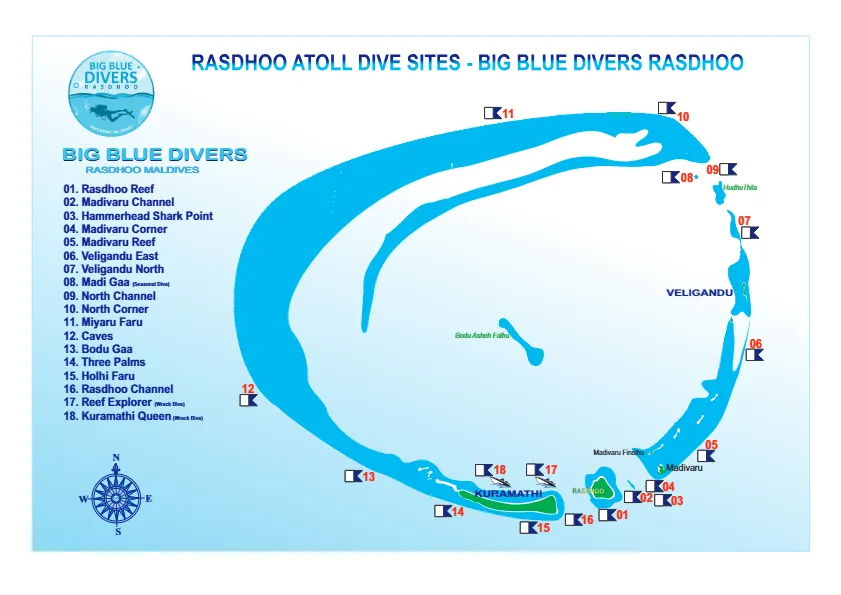 Rasdhoo Dive Sites Map